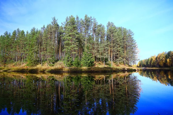 Autumn Taiga Forest Landscape Nature View Fall Mountains — Stock Photo, Image