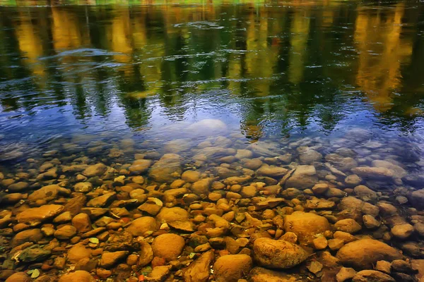 Scenic Árvores Paisagem Outono Floresta Rio Lago Natureza Vista Queda — Fotografia de Stock