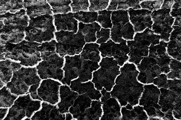 Абстрактный Черный Фон Белыми Трещинами Покрытия Земли Трещины Засухи Старая — стоковое фото