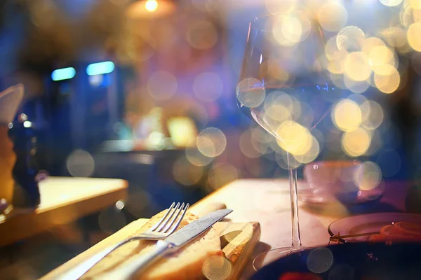 Dukning Restaurang Middag Abstrakt Utsikt Interiör Hotell — Stockfoto