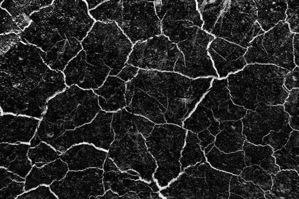 Abstract Black Background White Cracks Overlay Ground Cracked Drought Old — Stock Photo, Image