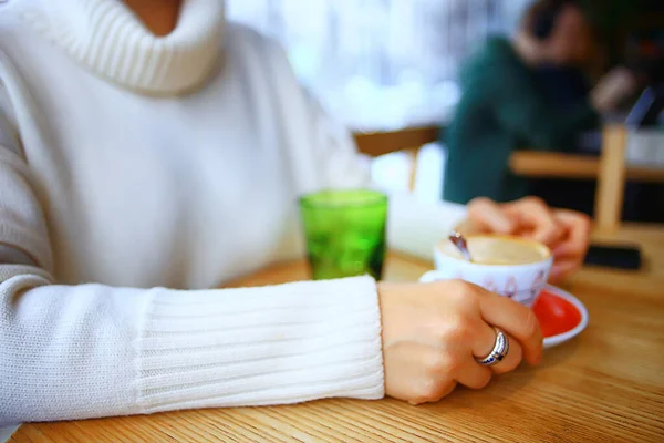 Tasse Servant Dans Café Café Petit Déjeuner Plein Air — Photo