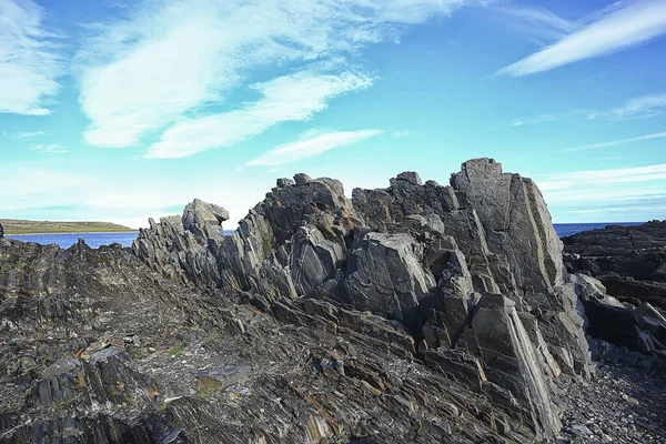 Halvö Mitt Fiske Landskap Kola Berg Och Kullar Stenar Utsikt — Stockfoto