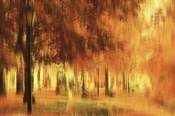 Niewyraźne Tło Jesień Natura Krajobraz Abstrakcyjne Rozmycie Bokeh Widok Upadku — Zdjęcie stockowe
