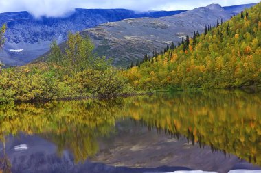 Altai dağ manzarası, panorama sonbahar manzarası arka plan, sonbahar doğa manzarası
