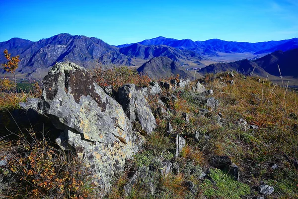 Altai Hegyi Táj Panoráma Őszi Táj Háttér Őszi Természet Kilátás — Stock Fotó