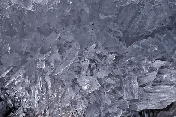 Studený Pozadí Led Rozbitý Křišťálový Mráz Zimní Sníh Abstraktní — Stock fotografie
