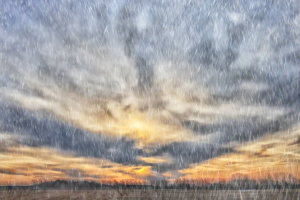 Outono Paisagem Natureza Chuva Gotas Tempo Molhado Livre Paisagem Vista — Fotografia de Stock