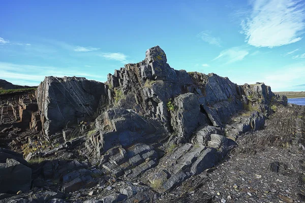 Schiereiland Midden Visserslandschap Kola Bergen Heuvels Uitzicht Stenen — Stockfoto