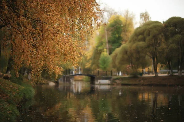 抽象的なぼやけた秋の背景公園都市の秋の自然10月 — ストック写真