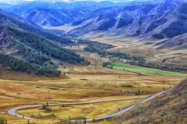 Altai Hegyi Táj Hegyek Háttér Kilátás Panoráma — Stock Fotó