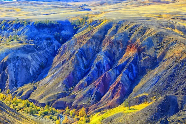 Altai Bergslandskap Panorama Höst Landskap Bakgrund Falla Natur Utsikt — Stockfoto