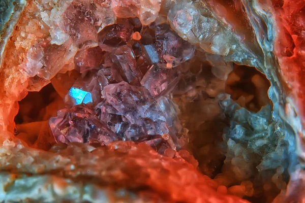 Cristales Cuarzo Naturaleza Druse Gema Gema — Foto de Stock