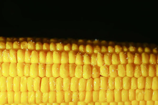 Forró Főtt Kukorica Cob Friss Növényi Étrend Háttér — Stock Fotó