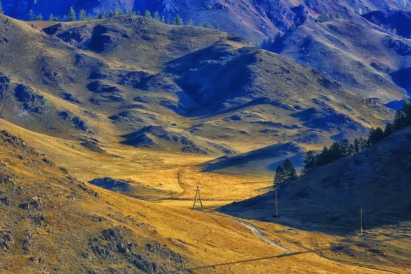 Altai Bergslandskap Panorama Höst Landskap Bakgrund Falla Natur Utsikt — Stockfoto