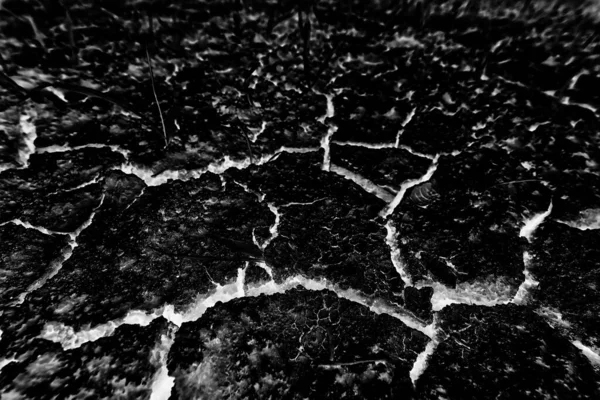 Fondo Negro Abstracto Con Grietas Blancas Superposición Tierra Sequía Agrietada — Foto de Stock