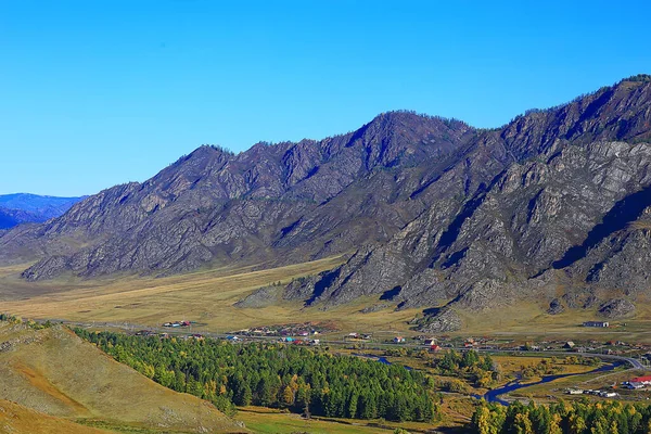 Altaï Paysage Montagne Panorama Automne Paysage Arrière Plan Vue Sur — Photo