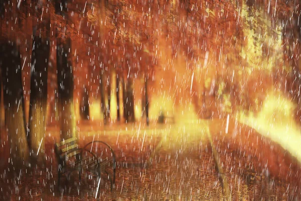 Eső Háttér Ősz Táj Park Elvont Szezonális Senki Időjárás Október — Stock Fotó