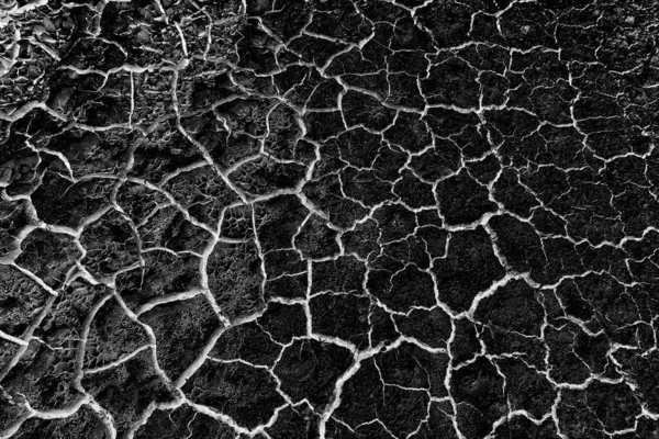 Abstract Black Background White Cracks Overlay Ground Cracked Drought Old — Stock Photo, Image