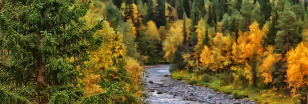 Otoño Bosque Paisaje Fondo Abstracto Octubre Vista Árboles Amarillos Caída —  Fotos de Stock