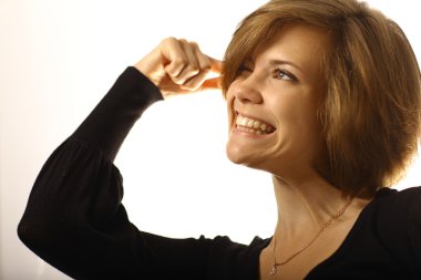 neşeli gülümseyen kız