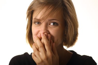 sürpriz neşeli kız