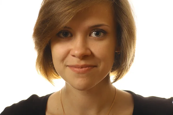 Chica sonriente con el pelo corto —  Fotos de Stock