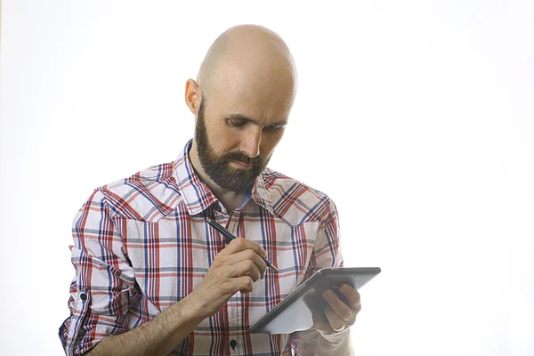 Hombre con tableta — Foto de Stock