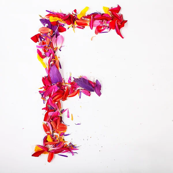 Petals letter F — Stock Photo, Image