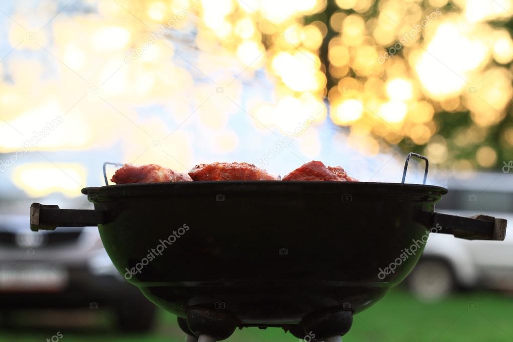 BBQ meat on grill