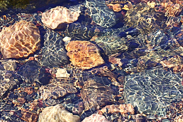 Cailloux sous l'eau — Photo
