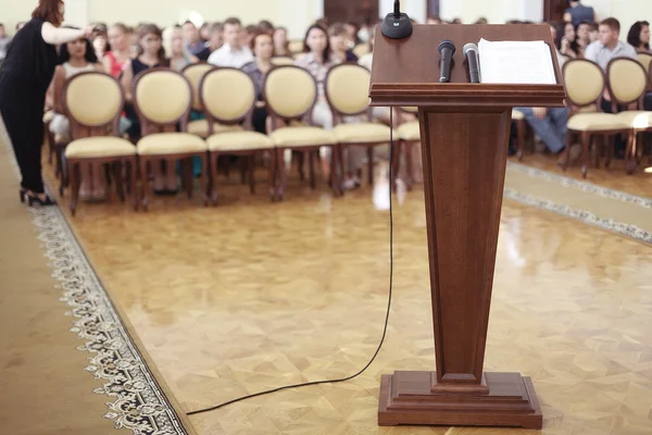 Tribune in speeches room — Stock Photo, Image