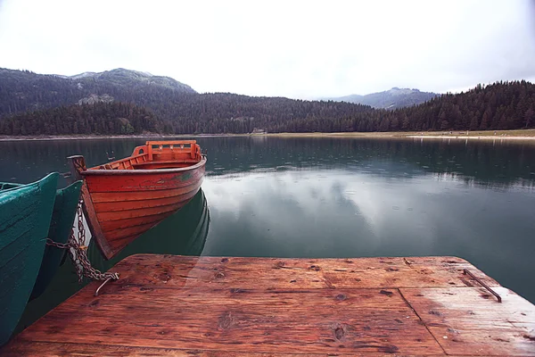 Wooden boats on mooring — Stock Photo, Image