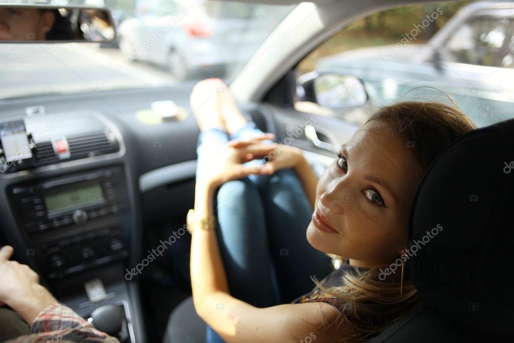 Girl in car