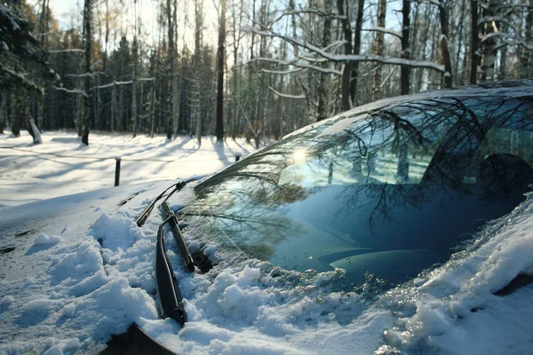 Coche bajo la nieve — Foto de Stock