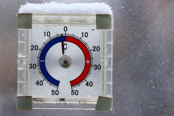 Thermometer in winter