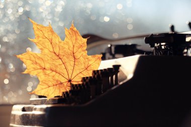 Autumn typewriter clipart