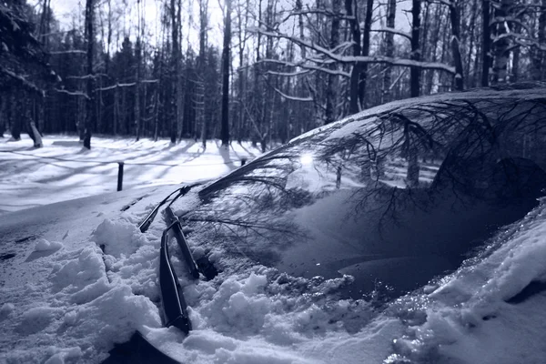 Coche bajo la nieve —  Fotos de Stock