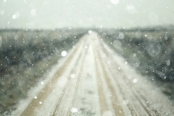 Kış yolu — Stok fotoğraf
