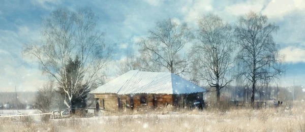 Wooden winter house — Stock Photo, Image