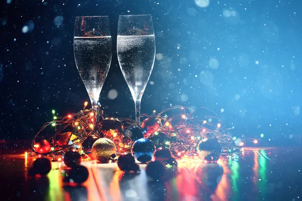 Kerstmis champagne — Stockfoto