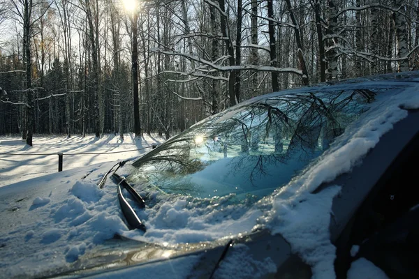 Coche bajo la nieve — Foto de Stock