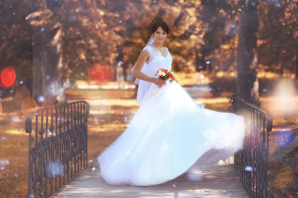 Sposa in parco — Foto Stock