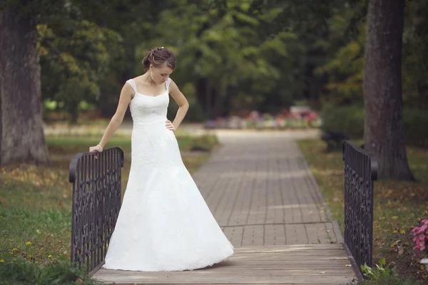 Pengantin di taman — Stok Foto