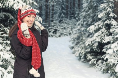 kadın kış portresi