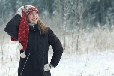 kadın kış portresi