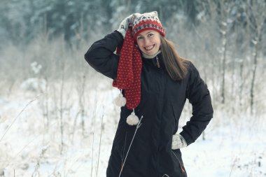 kadın kış portresi