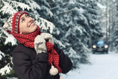 kadın kış portresi