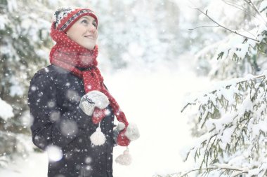 kadın kış portresi