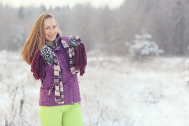 kadın kış portresi